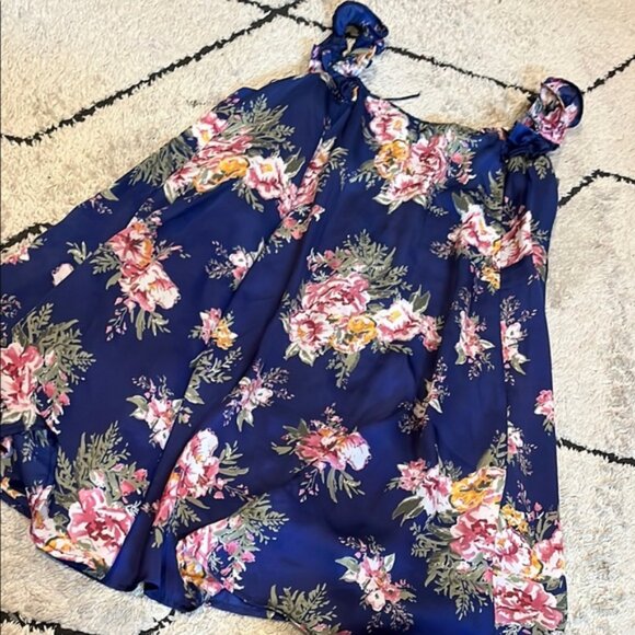anthropologie BHLDN Navy Floral Dress m - Picture 1 of 5